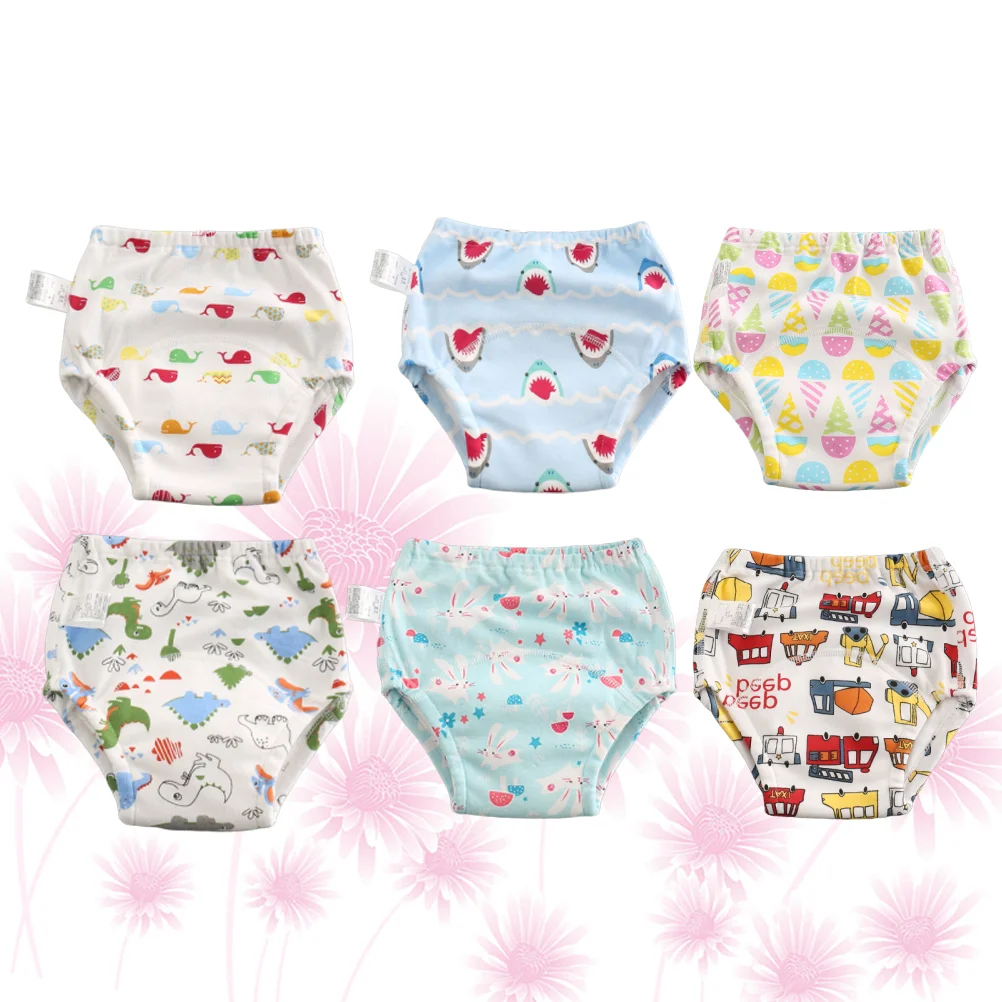 

6Pcs Baby Pee Training Pants Washable Diaper Waterproof Practicing Nappy for Toddler Infants Size XL