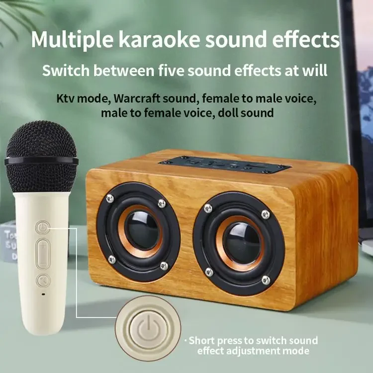 Mini wireless portatile in legno di alta qualità per uso home theater con altoparlante Bluetooth con alimentazione a batteria all'ingrosso in fabbrica