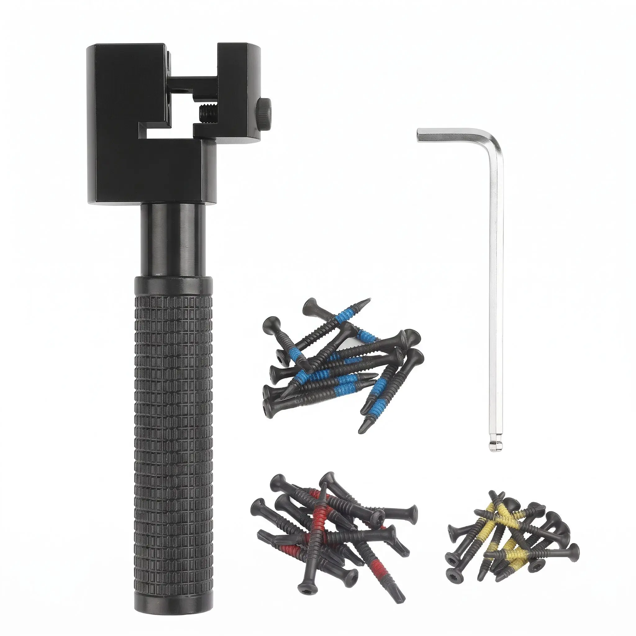 Handheld Screw Holder Installation Tool Kit, Fastener Mounting Aid with Hex Wrench & Self-tapping Screws for Hardware Assembly