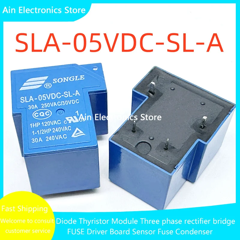 SLA-05VDC-SL-A SLA-12VDC-SL-A SLA-24VDC-SL-A -C T90 30A 4PIN 5PIN 6PIN 5V 12V 24V 48V 10PCS/lot Power Time Relay