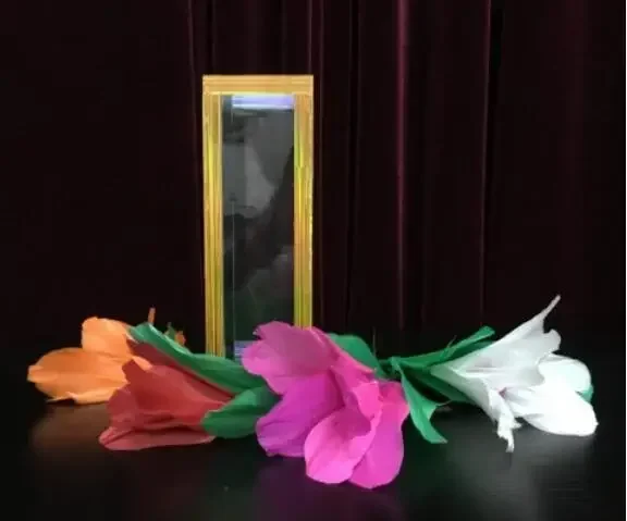 Flor de tubo de cristal, trucos de magia transparentes para escenario de mago, flor que aparece, tubo de claridad, ilusión, mentalismo divertido