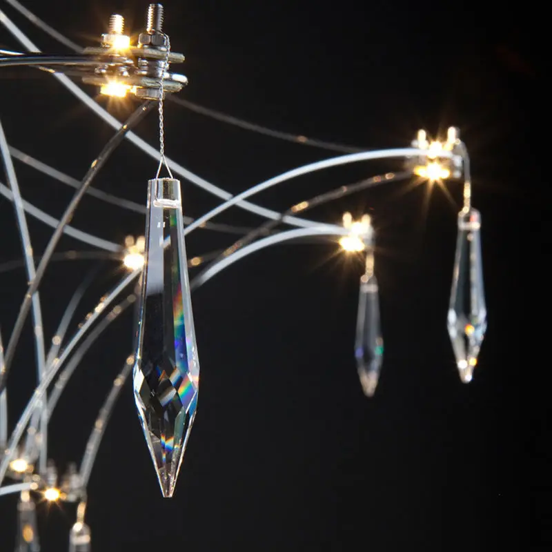Sky Star light Crystal Chandelier Modern Cube Crystal Pendant Light for Living Dining Room Bedroom Stars Fireflies Pendant Light
