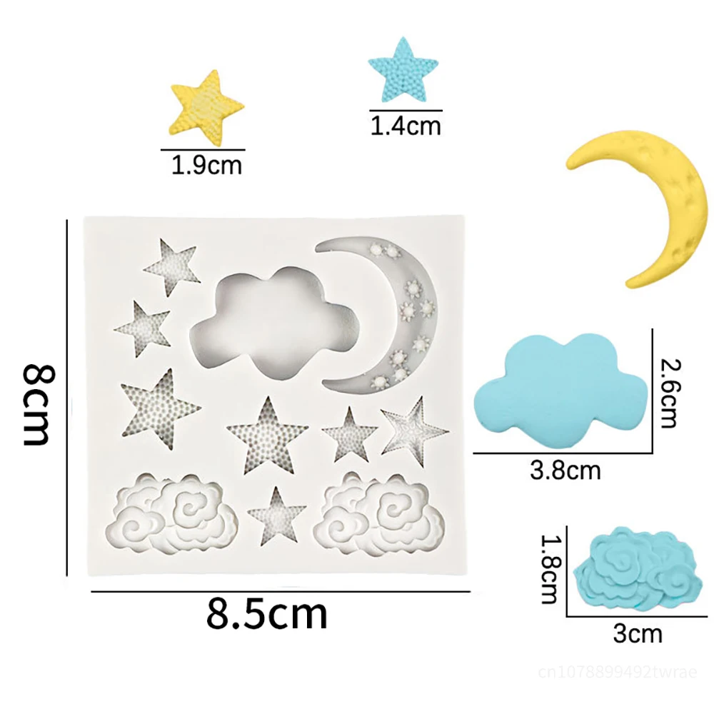 Eid Mubarak 3D Moon Stars Sun Face Silicone Cake Mold DIY Chocolate Candy Baking Mold Soap Wax Mould Baking Kitchen Tools