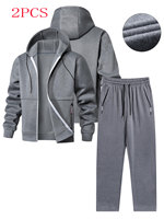 Men's Gray Hooded Tracksuit 2 - Piece Set