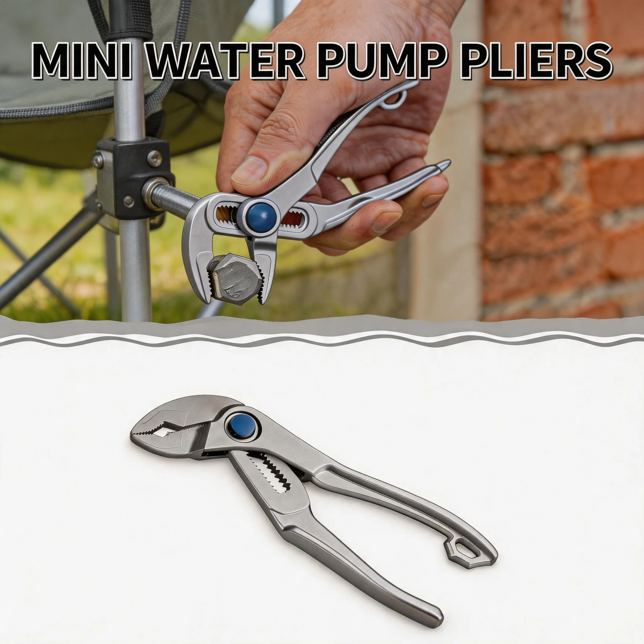 

V-Jaw Mini Water Pump Pliers Groove Joint Pliers Fast Adjustable Tongue and Groove Pliers with Push-Lock for Multi-Surface Grip