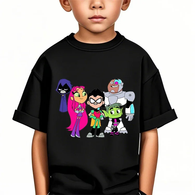 

Teen Titans Go Beast Boy Cyborg Tshirt For Children 3-14 Years Cute Cartoon Duo Summer Street