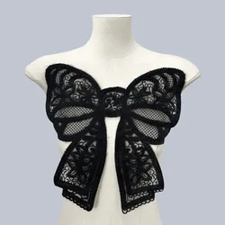 Bow Knot Collar Flower New Diamond Nail Bead Three-dimensional Flower Embroidery Sweater Coat Accessories Women