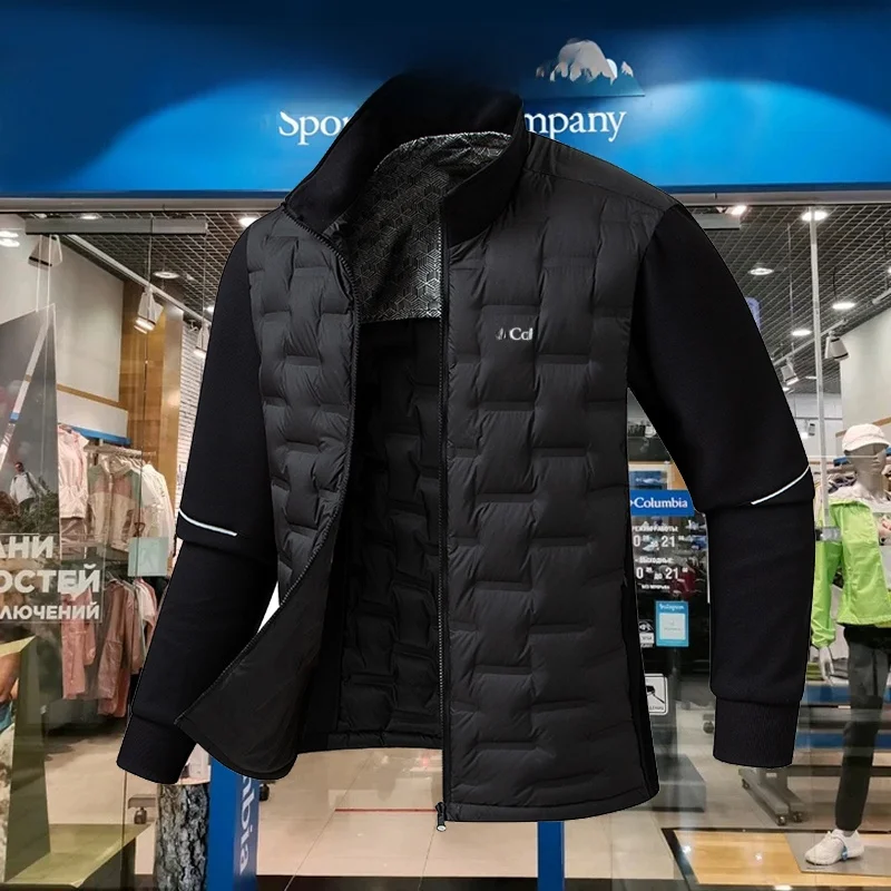 

Новая легкая куртка-пуховик унисекс 2025 года с воротником-стойкой, вязаными вставками и теплым белым пуховым наполнителем для активного отдыха...