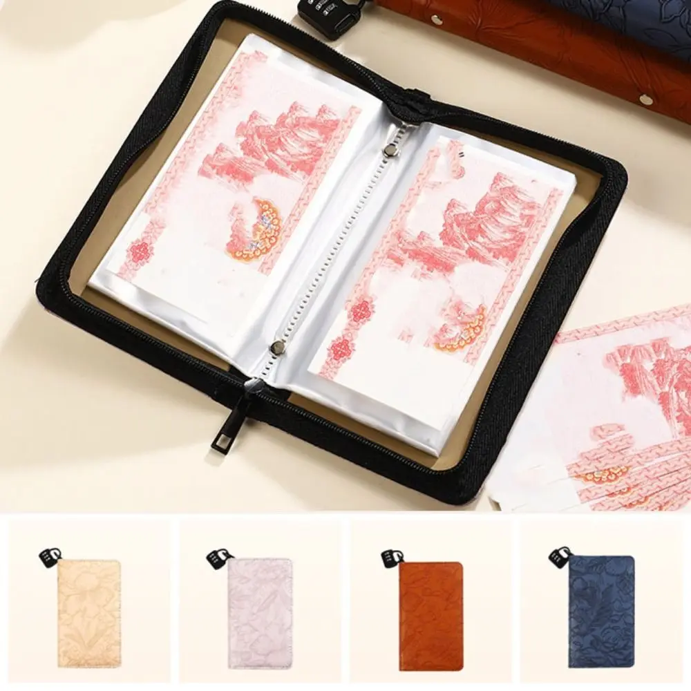 PU Leather Saving Money Binder Wallet Storage Savings Handbook Budget Binder with Lock Budget Planner Cash Envelopes