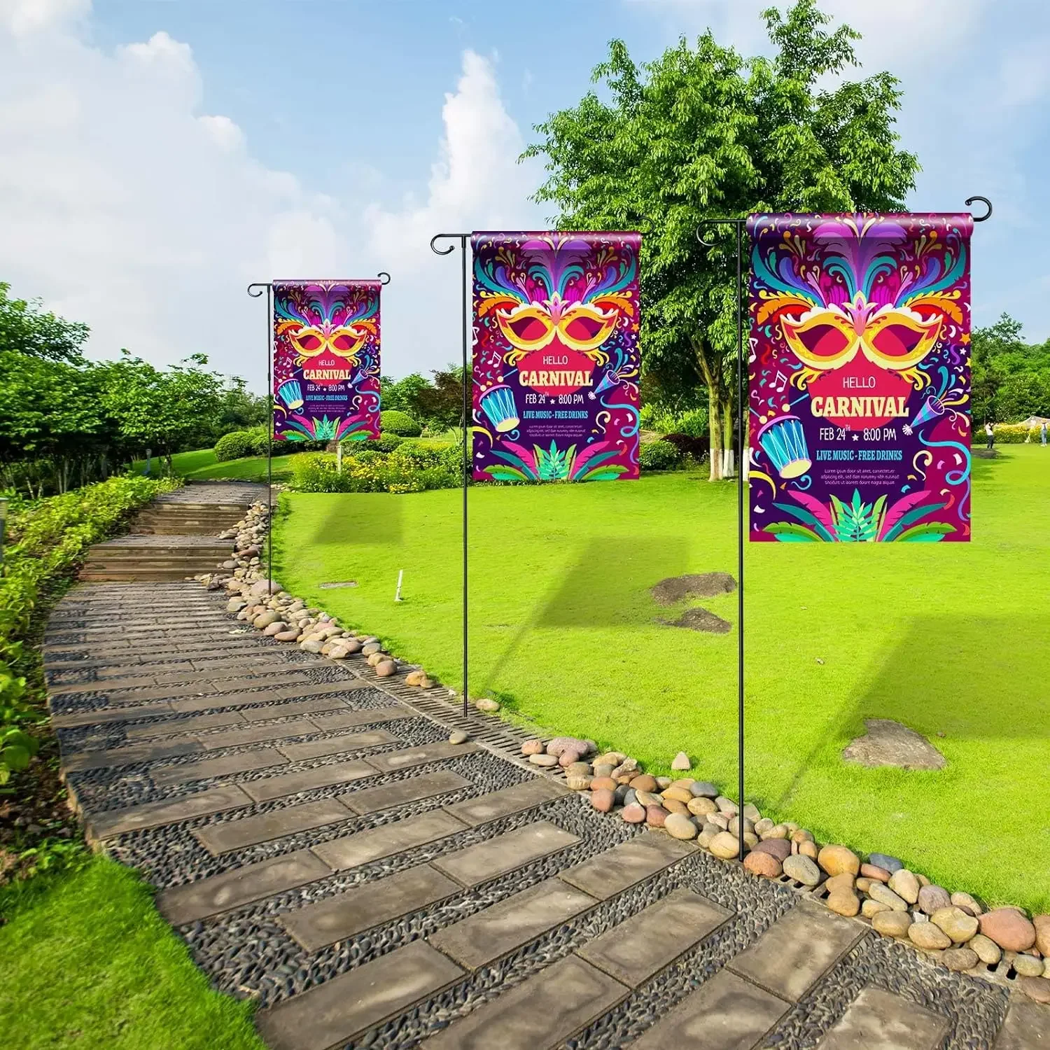 5pcs Double-Sided Blank Garden Flags for Sublimation, 11.8x17.7 Inch, DIY Polyester Banners for Indoor/Outdoor Decoration