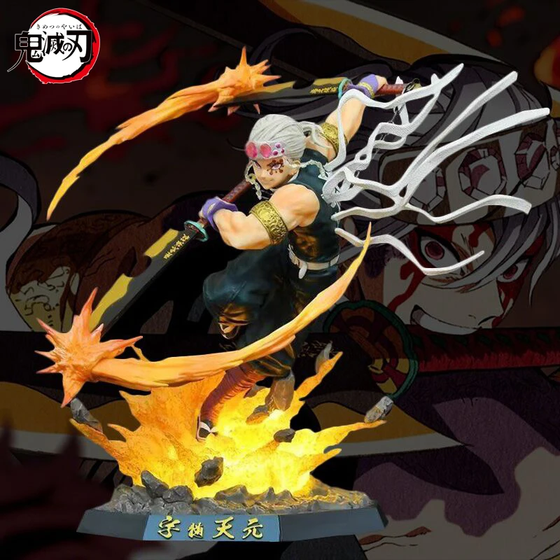 37cm Anime Demon Slayer Blade Uzui Tengen Figure Manga Statue Pvc Kimetsu No Yaiba Action Figurine Collectible Model Toy