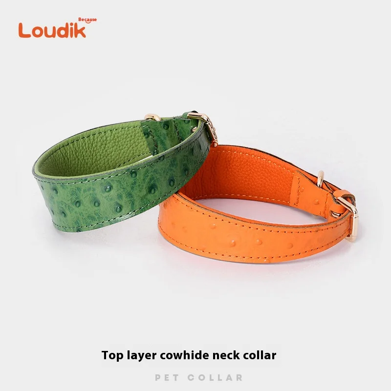 Loudik Genuine Leather Pet Dog Collar Collar Guard Not Off The Rope Dog Leash Leash Cats And Dogs Universal Pet Supplies