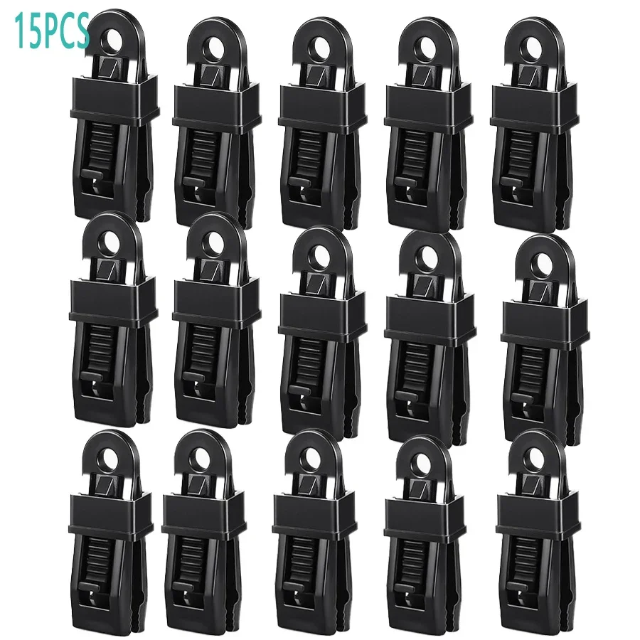 

Heavy Duty Tarp Clip, 15 Pieces Lock Grip Clamps Tighten Tent Clip Fit for Awnings, Outdoor Camping, Car Cover
