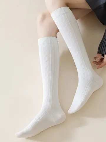 여성용 무릎 높이 양말, 운동 양말, 스포츠 양말, 십대 소녀 코스프레 양말, 가을 겨울 패션