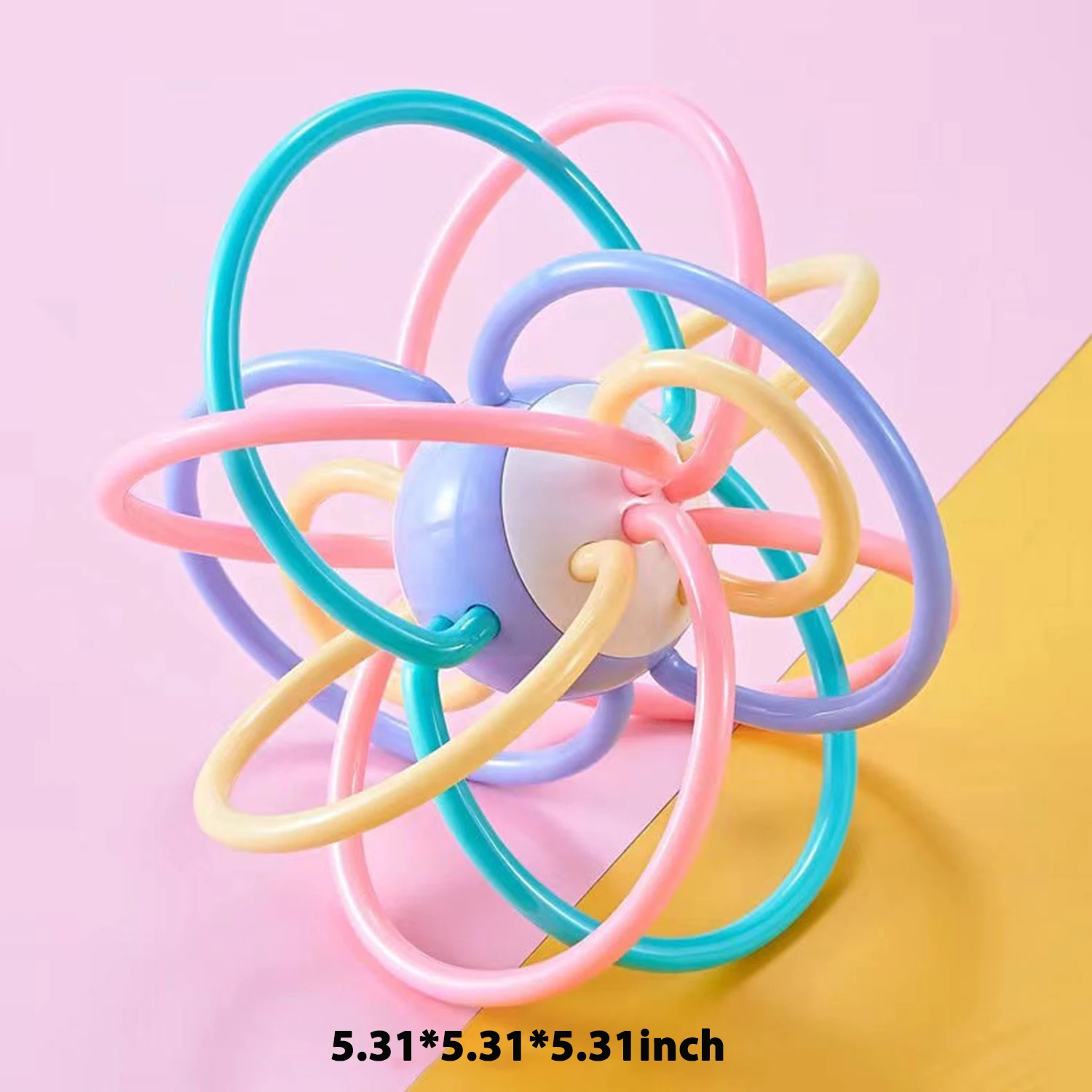 Baby Manhattan Grab Ball Sensory Teether And Rattle Toy Infant Bed Rattle Ball 0-3 Year Toddlers Soft Teether Silicone Ball Toy