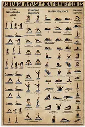 Metal Poster Plaque Ashtanga Vinyasa Yoga Knowledge Poster, Yoga Wall Art, Yoga Print, Yoga Poses Poster, Yoga Decor, Chakra Pos