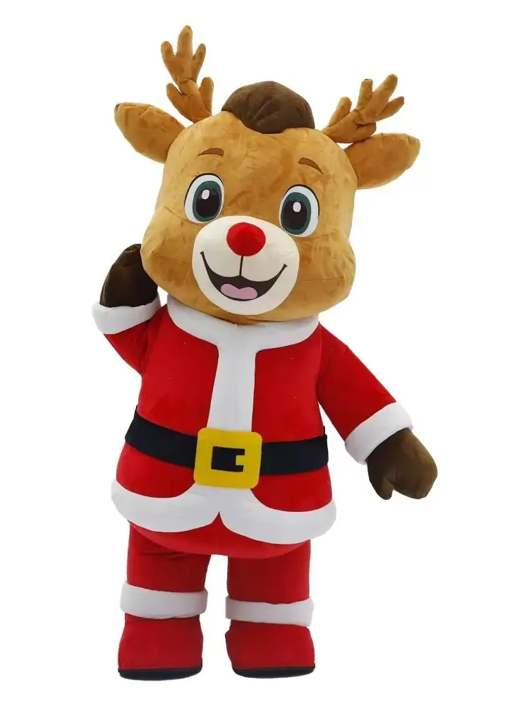 2M/2,6M Weihnachts-Hirsch-Aufblasbares Kostüm Maskottchen für Paraden Erwachsenen-Charakter Cosplay Tier Geburtstagsfeier Event Fursuit Plüsch-Set