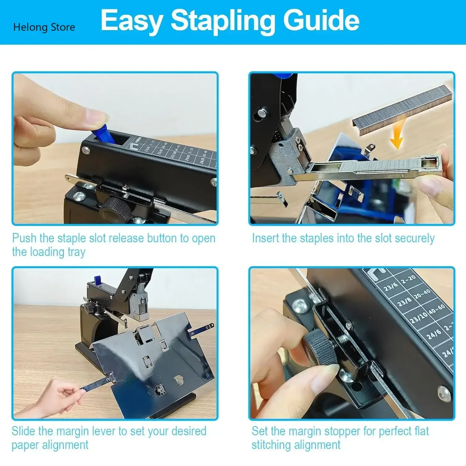 

[XMSJ]Saddle Stapler/Heavy Duty Manual Stitch Stapler Can Saddle Stapling or Flat Stapling