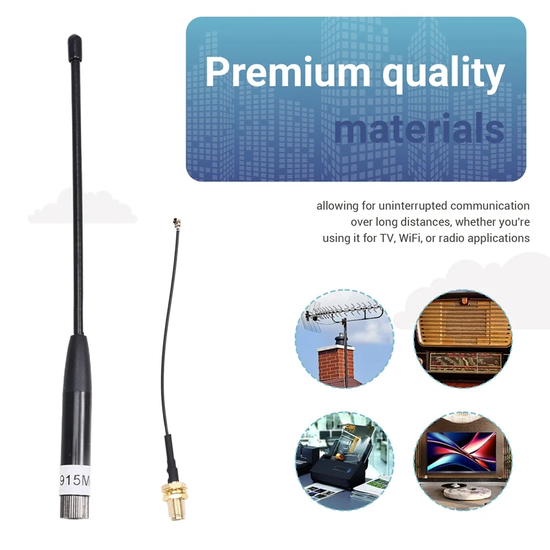 هوائي 915 ميجا هرتز 8Dbi كسب هوائي سوط ناعم طويل المدى مع كابل محول SMA، Omni SMA لـ Meshtastic