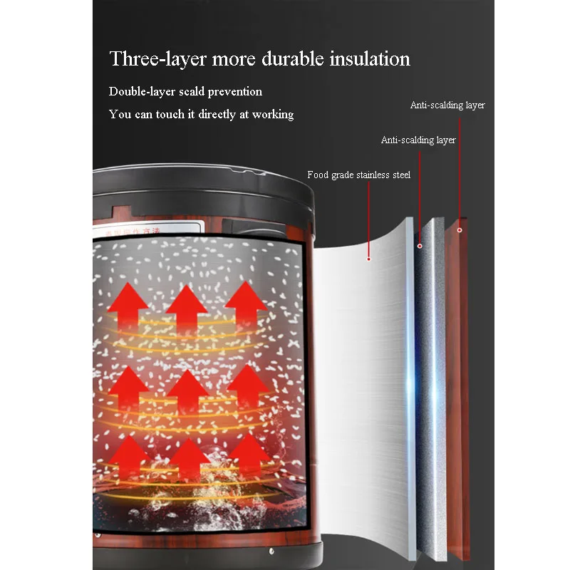 インテリジェント電気炊飯器,40l,大容量,木製樽,調理器具,80人用