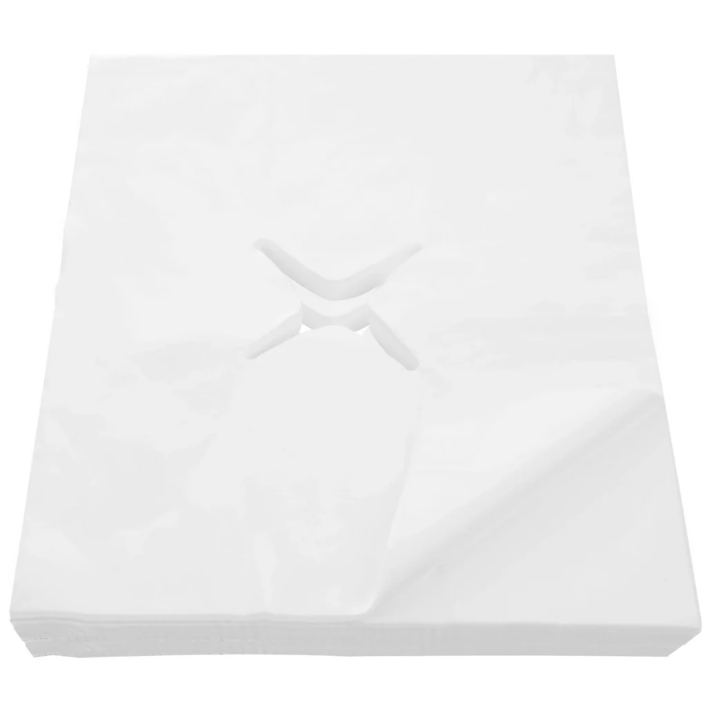 400Pcs Massage Face Cradle Covers Disposable Nose Slit Cloths For Massage Table Super Comfy Non-Woven Cloth Massage Face Covers