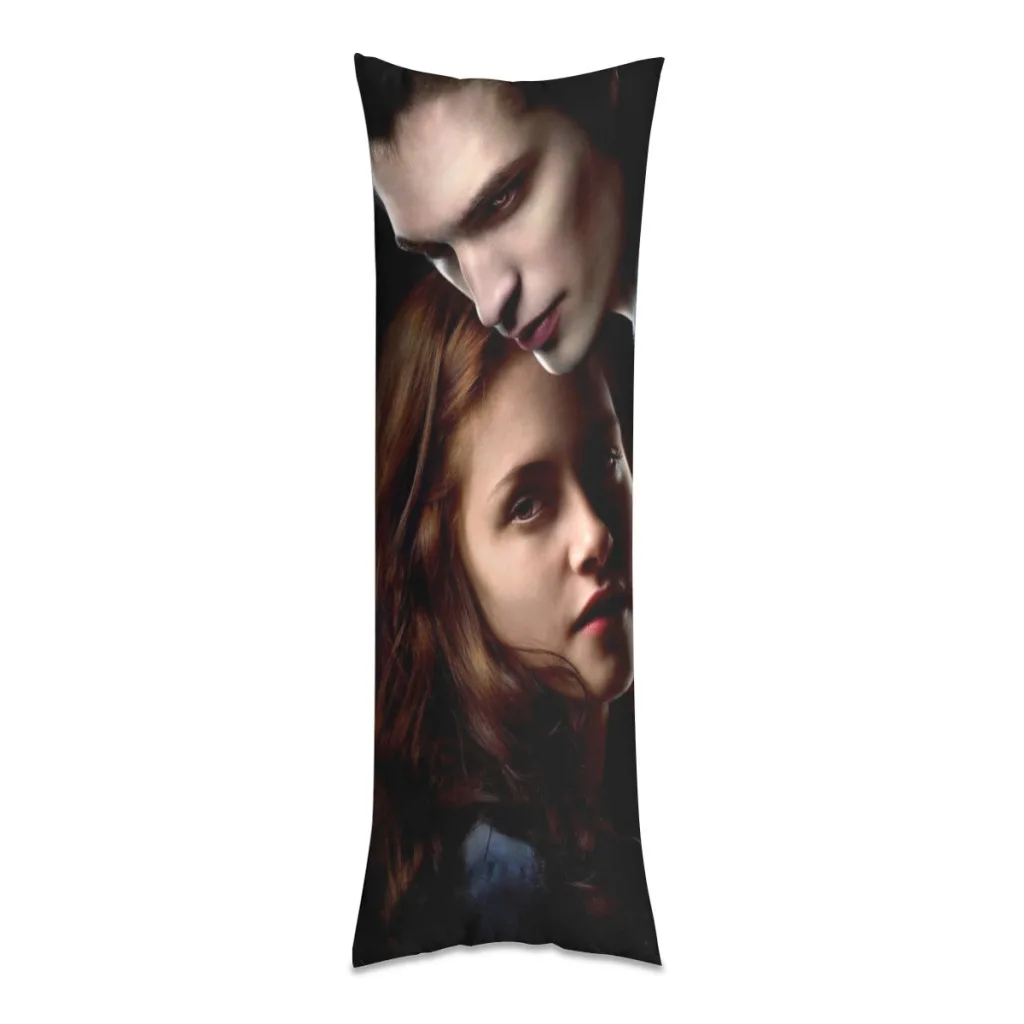 

Twilight Edward Bella Retro Kraft Paper Long Pillow Case Home Bedroom Living Room Sofa Cushion Cover Peach Skin Pillowcase