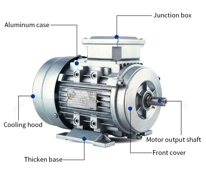YE2 B3 AC Motor 0.37KW 1400RPM All Copper Micro Three-phase Asynchronous Motor Vertical Type
