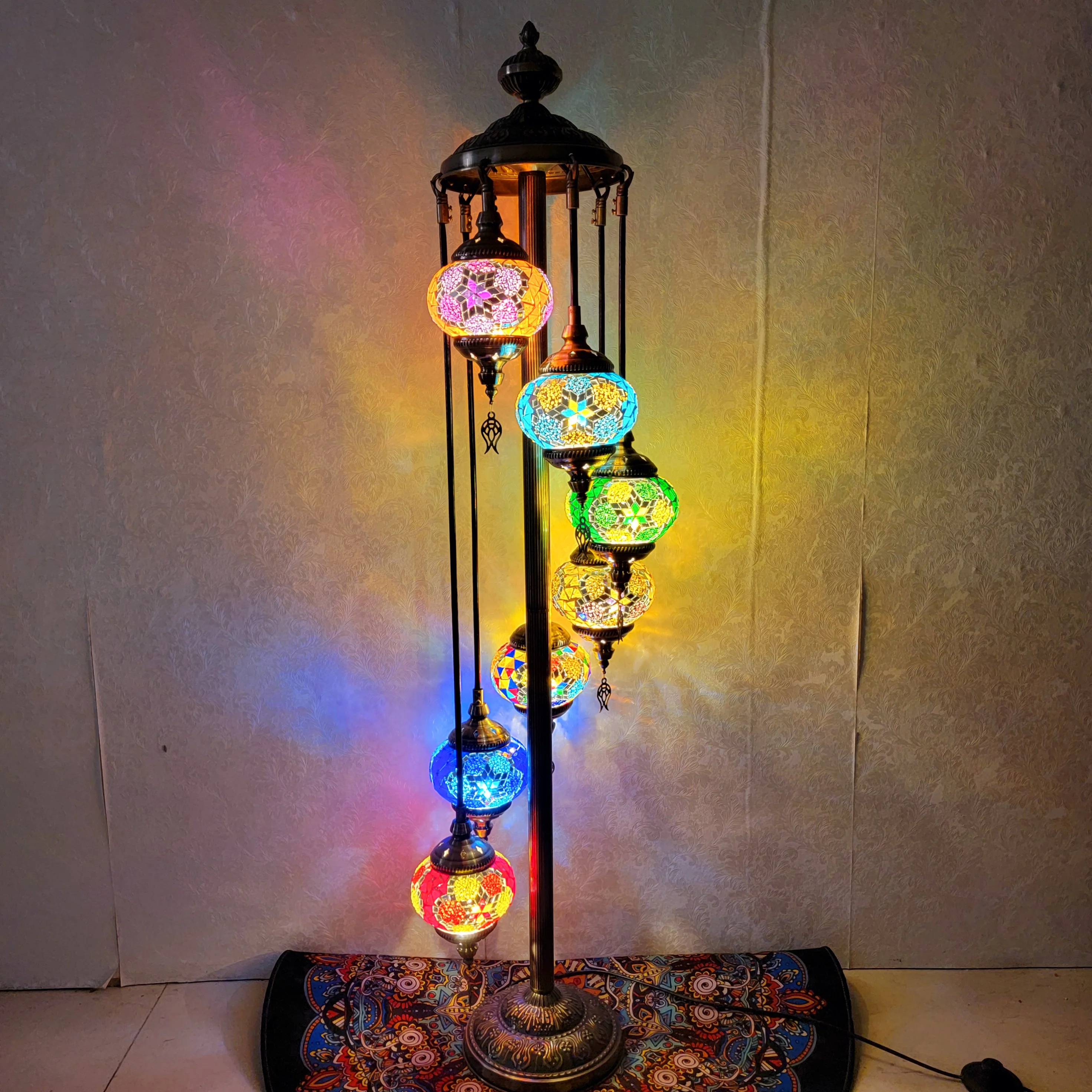 

Настраиваемый торшер ручной работы с мозаикой в турецком стиле - многоцветный торшер Artisan для домашнего декора