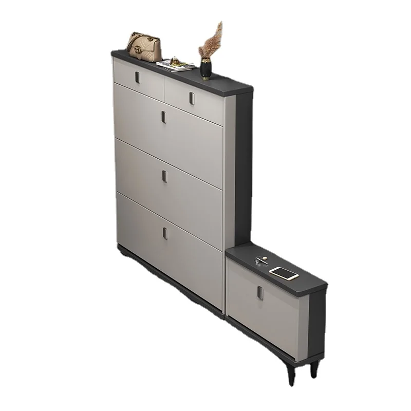 

Xl Shoe Cabinet Home Entry Tilting Entrance Cabinet Storage Fantastic Space-Saving Shoe Rack