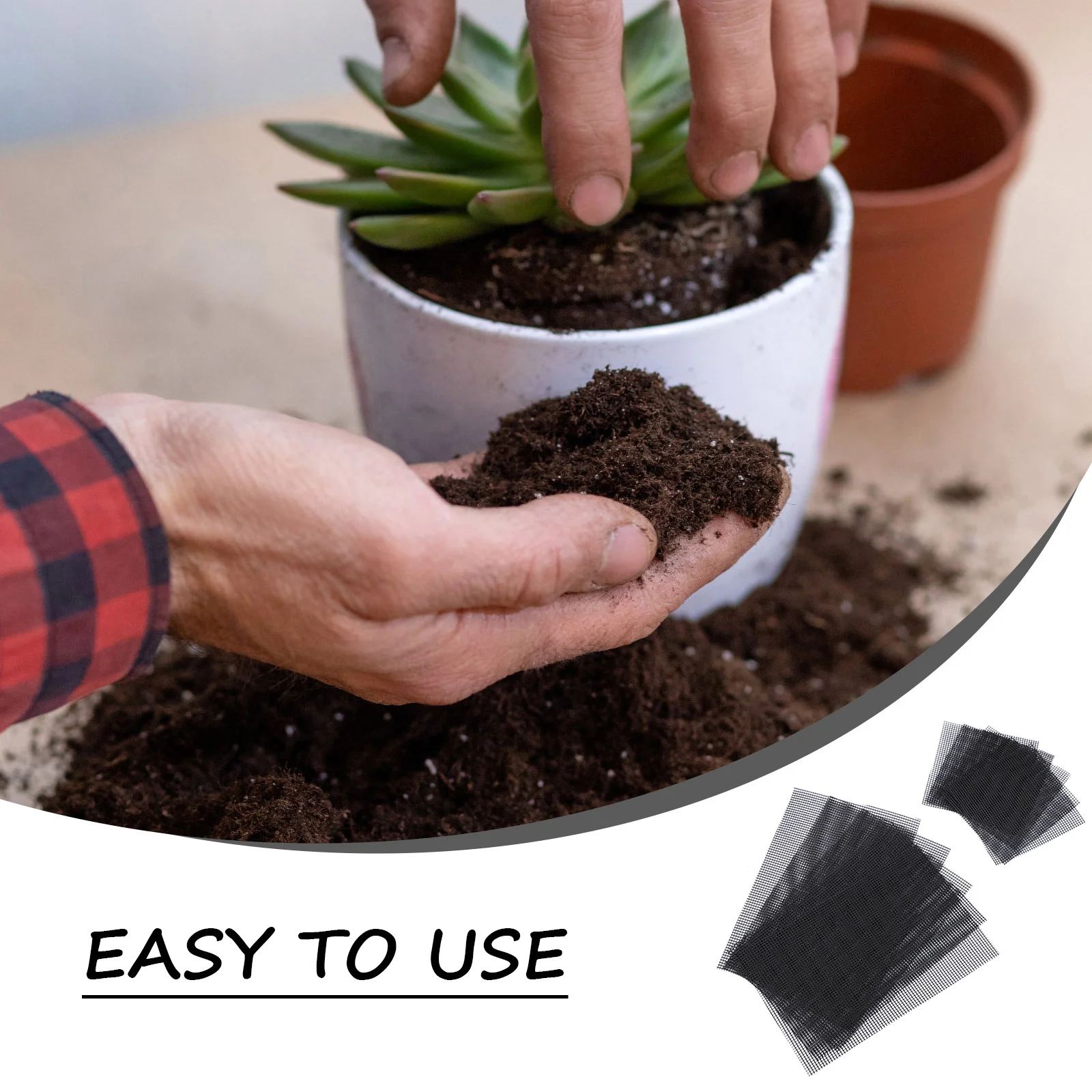 

10pcs Flowerpot Bottom Mesh Pads Durable PE Reusable Prevent Soil Loss Improve Drainage GardeningAccessory Planter Inserts