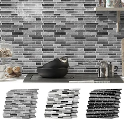 Classic Black And White Tile Marble Room Decoration Kitchen Living Room Waterproof Self-Adhesive Wall Sticker Detachable
