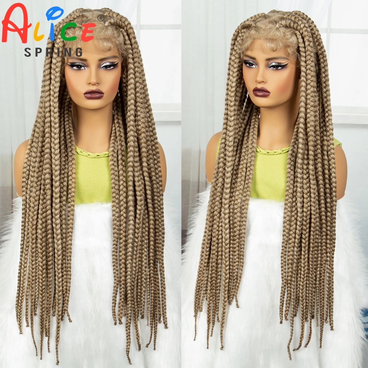 

Synthetic Full Lace Braided Wigs Knotless Twist Braids Wigs for Black Women Straight Lace Front Braided Lace Wig with Baby Hair