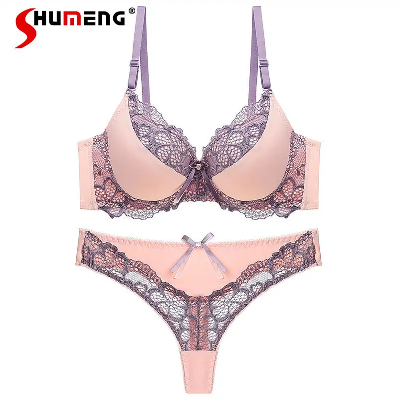 

Кружевной сексуальный комплект белья для женщин: модный уличный стиль, демонстрация на подиуме, японский сладкий стиль, комплекты трусиков и бюстгальтеров