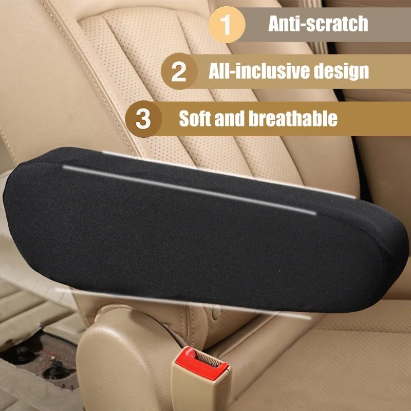 Car Seat Armrest Cover Elastic Cloth Auto Interior Armrest Soft Comfortable Dust Proof Hand Armrest Universal Protector Covers