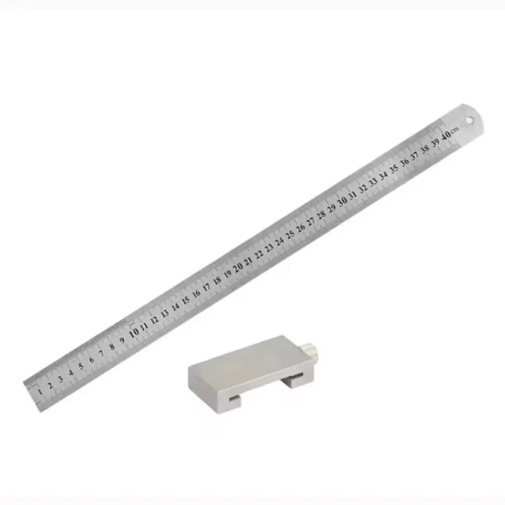 Metal Carpenter Woodworking Steel Ruler Corrosion Resistant Clear Scale Positioning Woodworking Square Precise Ruler Block
