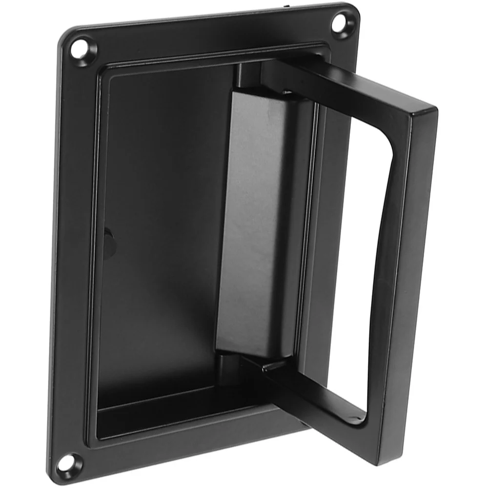 

Zinc Alloy Flush Mount Door Pull Black Small Cabinet Hardware Modern Door Handles For Cabinets Drawer Furniture
