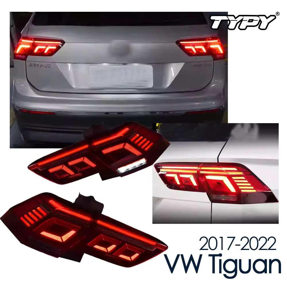 

New LED Taillight Upgrade Modified Full Tail Lamp Car Accessories For Volkswagen Tiguan 2017-2022 Dynamic Turn Signals