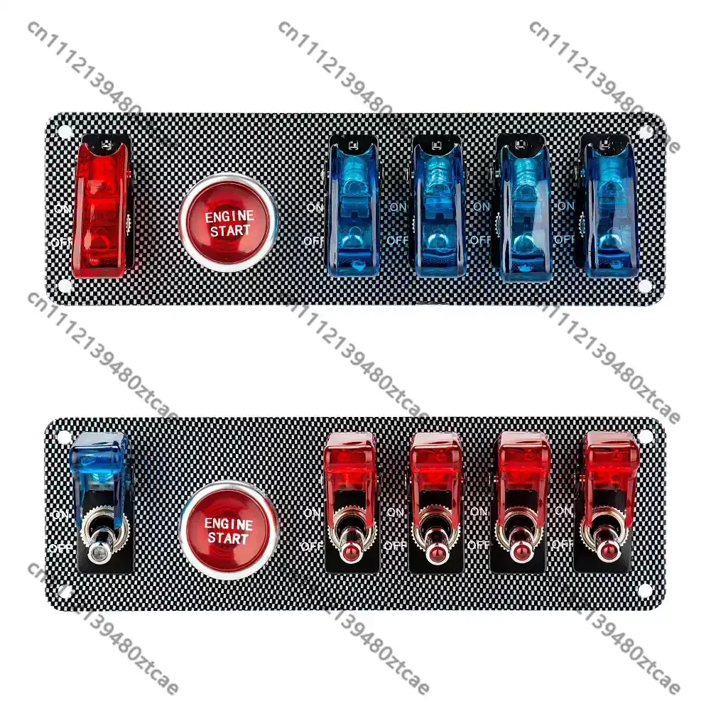 12V 20A Racing Modified Switch Panel Toggle Ignition Start Push Button Auto Circuit Control Accessory