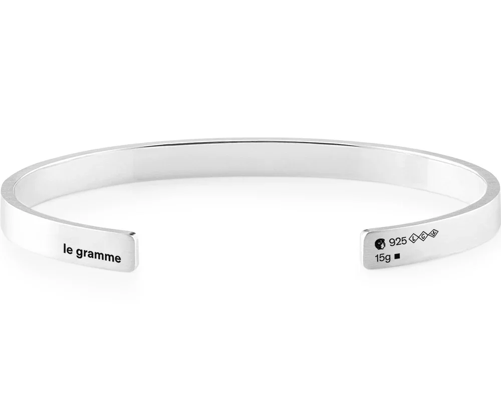 Luxury Jewelry Brand Le Gramme Brushed Bracelet 925 Sterling Silver Women Open Bracelet Fit Stacking Party Gift Free Shipping