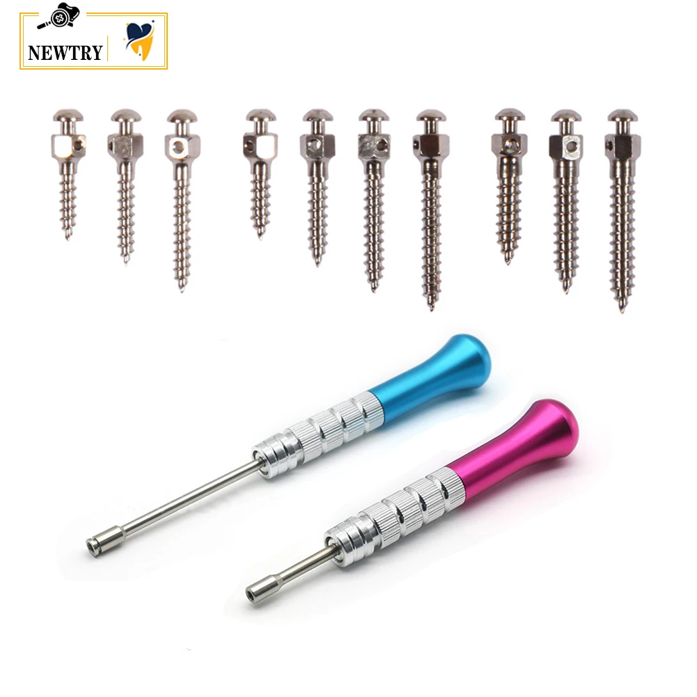 20Pcs Dentistry Micro Mini Implants Dental Orthodontic Titanium Anchora Pin Screw Self Drilling Thread Screwdriver Wrench Handle