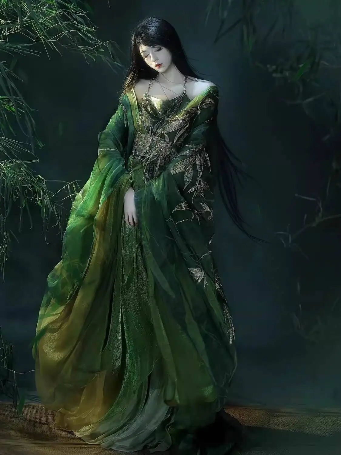 

Женская рубашка Tu Qiqi Hanfu с тяжелой вышивкой и длинными рукавами, роскошный костюм в стиле древних китайских народов, костюм для косплея на Хэллоуин