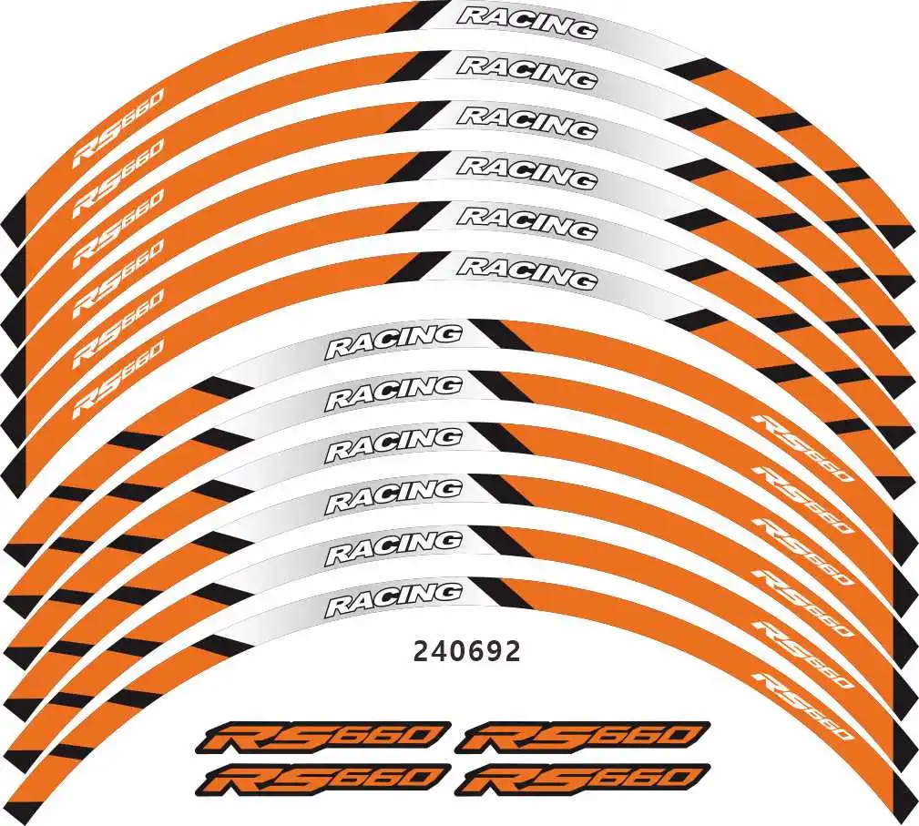 Motorcycle tire inner ring reflective stripe stickers multicolor waterproof decals for Aprilia RS660 ALL