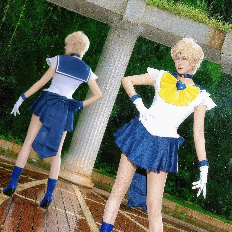 

Athemis Anime Tenoh Haruka Sailor Uranus Supers Cospaly Costume Dress Gloves Brooch Headband Bows Custom Made Size