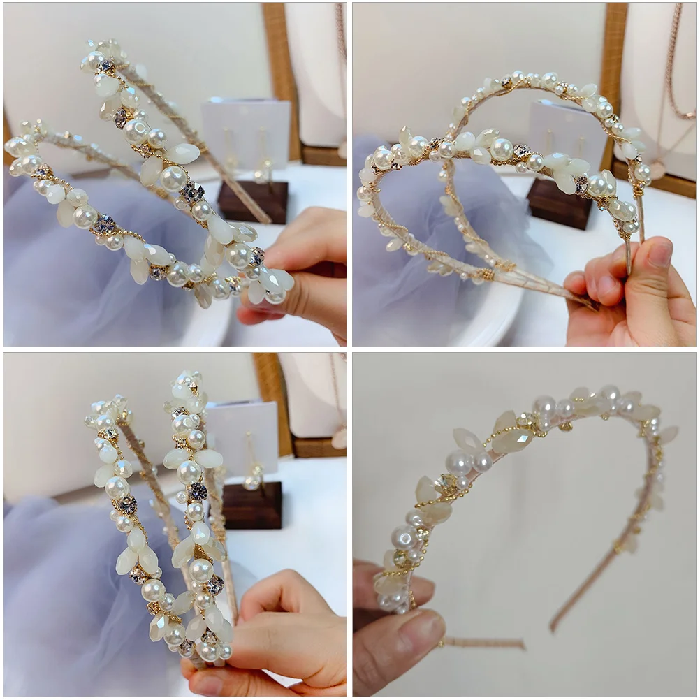 

Pearl Hair Hoop Stylish Headwear Hair Jewelry Decorative Iron Accessories Wedding Party Everyday Use Premium Material