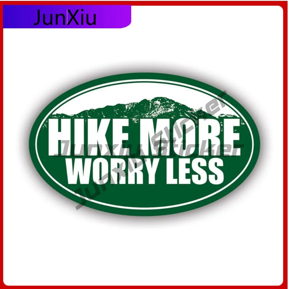 

Oval Hike More Worry Less Sticker Creative Decals Hike Hiking Mountains Explore Outdoors Auto Decor Car Sticker Vinyl Decal