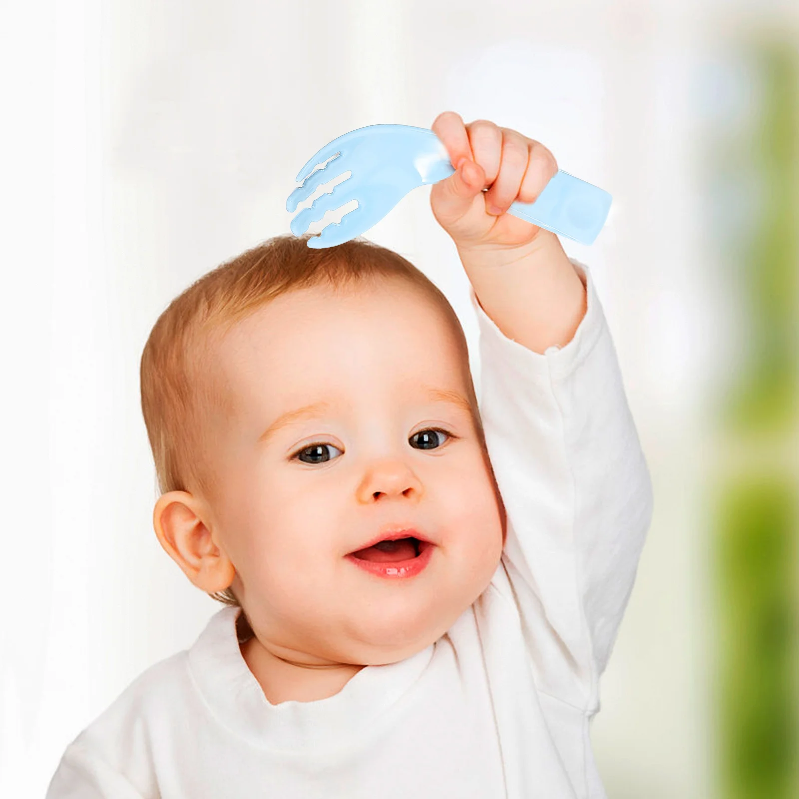 

1Set Baby Feeding Spoon Fork Set Infant Training Tableware Safe PP Material Bending Head Lightweight Utensils for Newborn