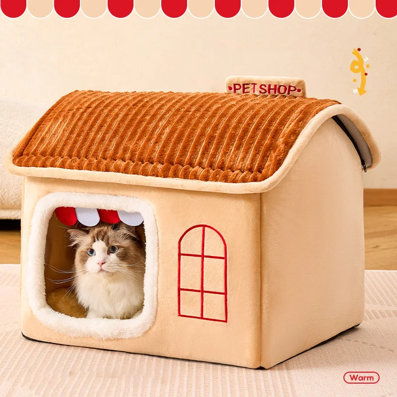 Foldable Dog House Kennel Bed Mat For Small Medium Dogs Cats Winter Warm Cat Bed Nest Pet Products Basket Pets Puppy Cave Sofa