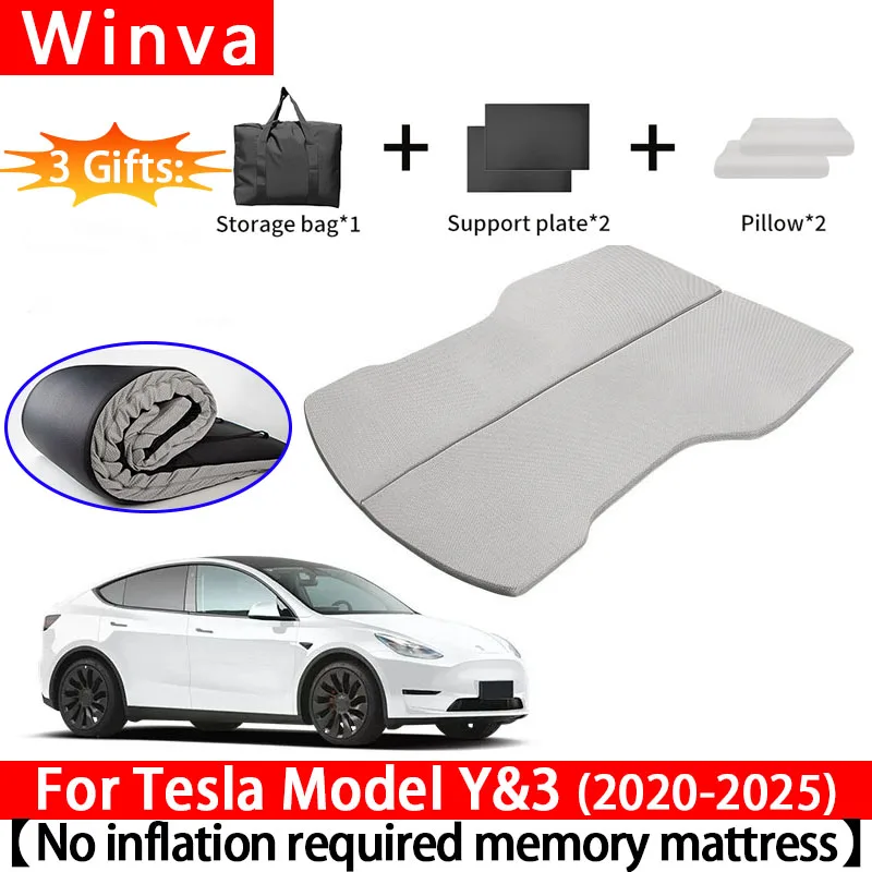 

Для Tesla Model Y Juniper 2020-2025 матрас для кемпинга, матрас из губки с эффектом памяти, автомобильная дорожная кровать, портативная в автомобиле, для кемпинга на открытом воздухе