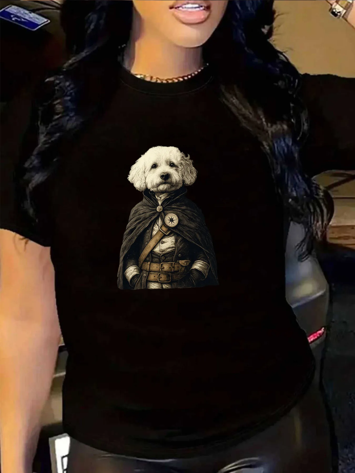 

【1023279】Женская футболка больших размеров с круглым вырезом и короткими рукавами, эластичными полурукавами и модными принтами