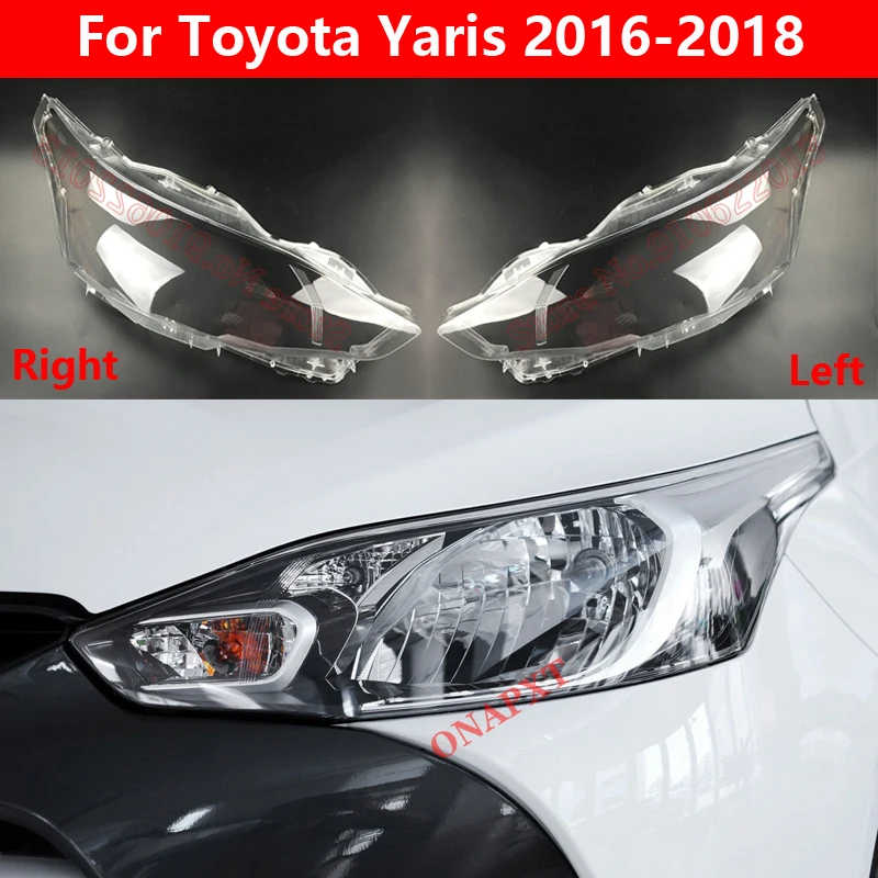 

Car headlight shell cover Front headlamps transparent lampshades lamp shell For Toyota Yaris 2016-2018